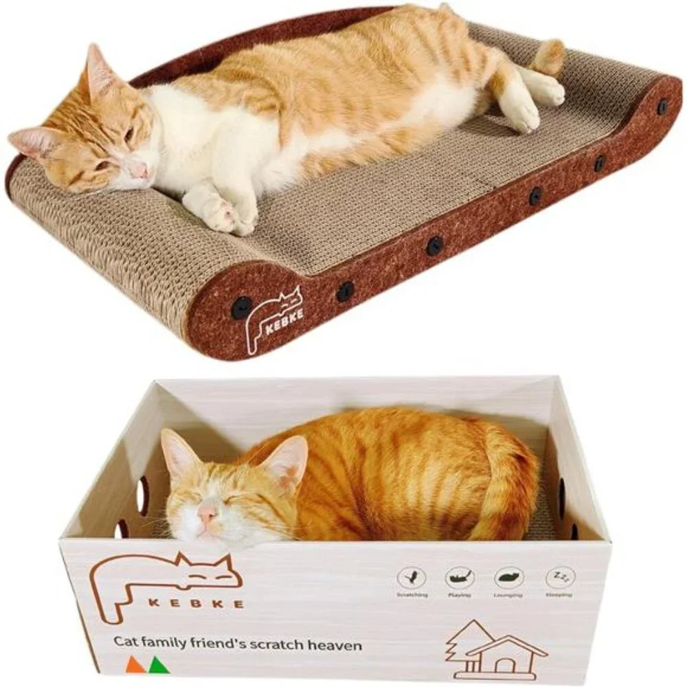 Cat Scratcher Set Sofa Bed Lounge Box Indoor Scratch Pad Furniture Protector